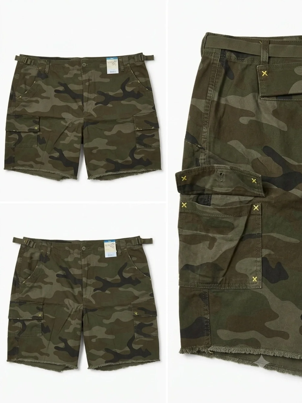 Terra & Sky Men's Camouflage Cargo Shorts - Olive & Dark Green